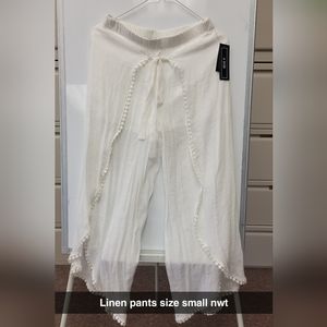NWT white linen pants